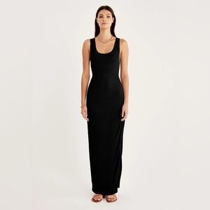 NWT Rumer Rosa‎ Rib Maxi Cut Out Dress Black  Sz XS $289
